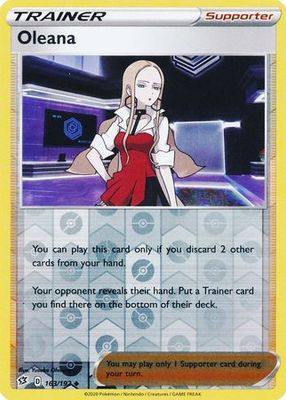 Oleana - 163/192 - Uncommon Reverse Holo Sword &amp; Shield: Rebel Clash Reverse Holo Singles (Español)