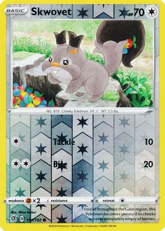 Skwovet - 151/192 - Common Reverse Holo Sword &amp; Shield: Rebel Clash Reverse Holo Singles