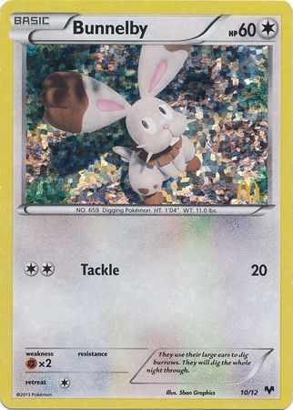 Bunnelby - 10/12 - McDonald&#39;s Holo Promo Pokemon McDonald&#39;s Promos