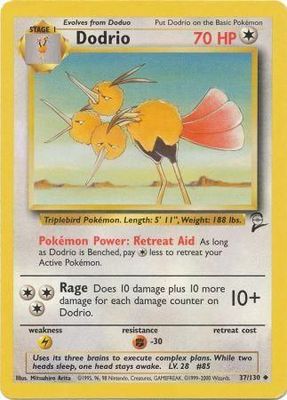 Dodrio - 37/130 - Uncommon Base Set 2 Singles