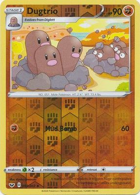 Dugtrio - 093/202 - Uncommon Reverse Holo Sword &amp; Shield (Base Set) Reverse Holo Singles