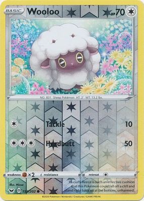 Wooloo - 153/202 - Common Reverse Holo Sword &amp; Shield (Base Set) Reverse Holo Singles