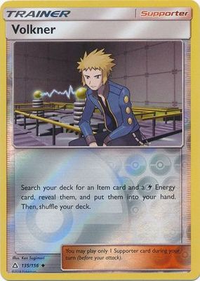 Volkner - 135/156 - Uncommon Reverse Holo Sun &amp; Moon: Ultra Prism Reverse Holo Singles (Español)