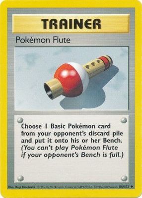 Pokemon Flute - 86/102 - Uncommon Unlimited Base Set Unlimited Singles