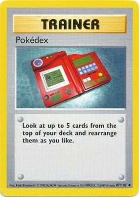 Pokedex - 87/102 - Uncommon (Shadowless) Base Set Shadowless Singles