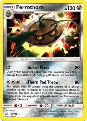 Ferrothorn - 103/181 - Rare Sun &amp; Moon: Team Up Singles (Español)