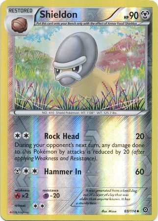 Shieldon - 69/114 - Uncommon Reverse Holo XY: Steam Siege Reverse Holo Singles