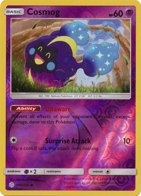 Cosmog - 100/236 - Common Reverse Holo Sun &amp; Moon: Cosmic Eclipse Reverse Holo Singles