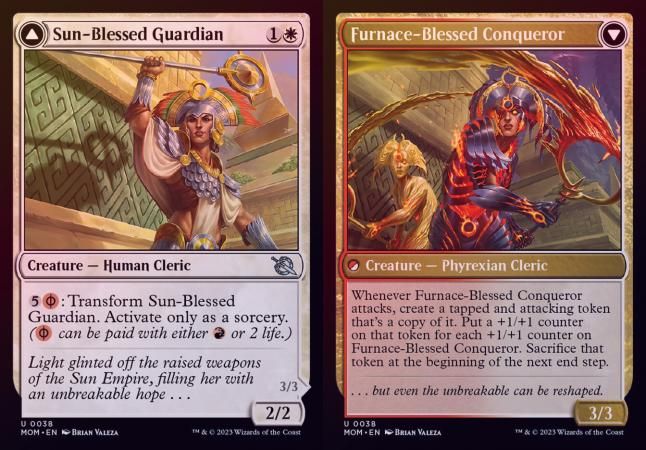 Sun-Blessed Guardian // Furnace-Blessed Conqueror 0038 - Foil March of the Machine Foil Singles
