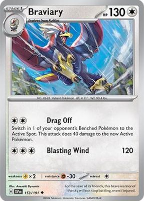 Braviary - 153/191 - Uncommon Scarlet &amp; Violet: Surging Sparks Singles