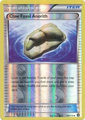 Claw Fossil Anorith - 100/114 - Uncommon Reverse Holo XY: Steam Siege Reverse Holo Singles