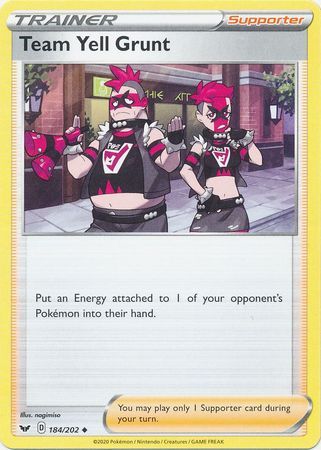Team Yell Grunt - 184/202 - Uncommon Sword &amp; Shield (Base Set) Singles