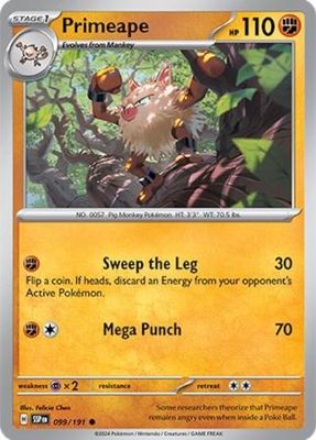 Primeape - 099/191 - Common Scarlet &amp; Violet: Surging Sparks Singles