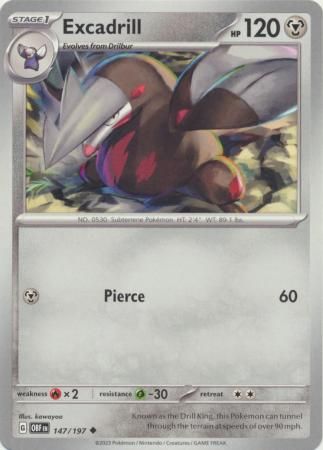 Excadrill - 147/197 - Uncommon Scarlet &amp; Violet: Obsidian Flames Singles
