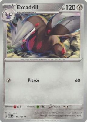 Excadrill - 147/197 - Uncommon Scarlet &amp; Violet: Obsidian Flames Singles