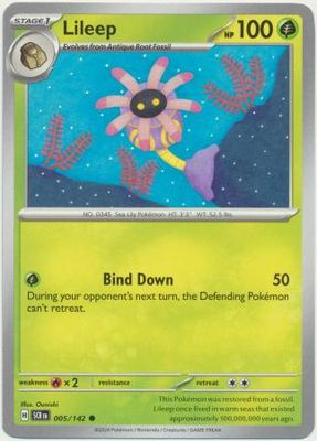 Lileep - 005/142 - Common Scarlet &amp; Violet: Stellar Crown Singles