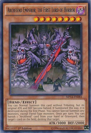 Archfiend Emperor, the First Lord of Horror - MP14-EN084 - Rare 1st Edition Yu-Gi-Oh! 2014 Mega-Tins Singles