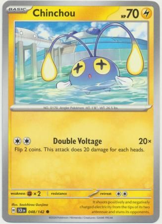 Chinchou - 048/142 - Common Scarlet &amp; Violet: Stellar Crown Singles