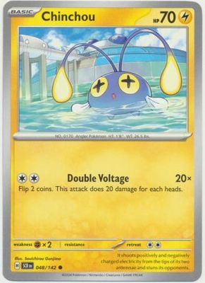 Chinchou - 048/142 - Common Scarlet &amp; Violet: Stellar Crown Singles