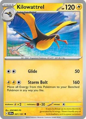 Kilowattrel - 067/191 - Uncommon Scarlet &amp; Violet: Surging Sparks Singles (Español)