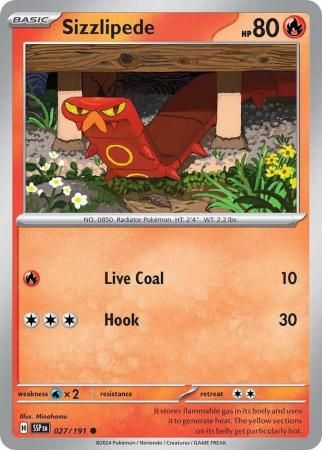 Sizzlipede - 027/191 - Common Scarlet &amp; Violet: Surging Sparks Singles (Español)