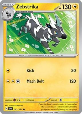 Zebstrika - 063/191 - Common Scarlet &amp; Violet: Surging Sparks Singles