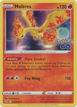 Moltres - 012/078 - Holo Rare Pokemon Go Singles  (Español)