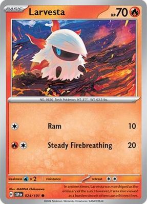 Larvesta - 024/191 - Common Scarlet &amp; Violet: Surging Sparks Singles