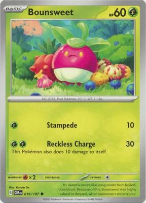 Bounsweet - 016/197 - Common Scarlet &amp; Violet: Obsidian Flames Singles