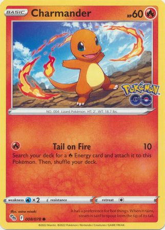 Charmander - 008/078 - Common Pokemon Go Singles (Español)