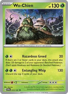 Wo-Chien - 015/191 - Uncommon Scarlet &amp; Violet: Surging Sparks Singles (Español)