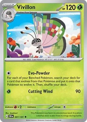 Vivillon - 007/191 - Uncommon Scarlet &amp; Violet: Surging Sparks Singles (Español)