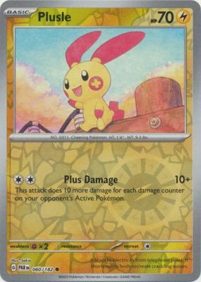 Plusle - 060/182 - Common Reverse Holo Scarlet &amp; Violet: Paradox Rift Reverse Holo Singles