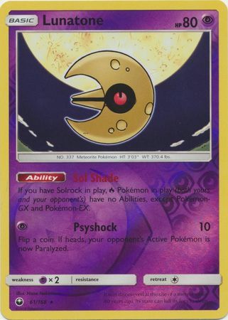 Lunatone - 61/168 - Holo Rare Reverse Holo Sun &amp; Moon: Celestial Storm Reverse Holo Singles