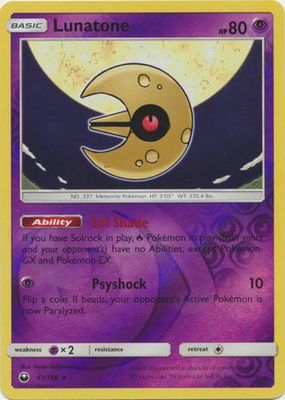 Lunatone - 61/168 - Holo Rare Reverse Holo Sun &amp; Moon: Celestial Storm Reverse Holo Singles