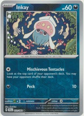 Inkay - 033/064 - Common Reverse Holo Shrouded Fable Reverse Holo Singles