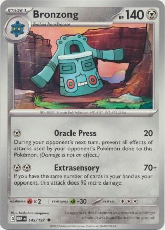 Bronzong - 145/197 - Uncommon Scarlet &amp; Violet: Obsidian Flames Singles