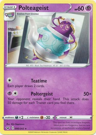 Polteageist - 090/202 - Rare Sword &amp; Shield (Base Set) Singles