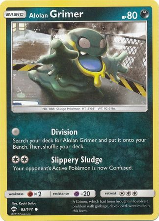 Alolan Grimer - 83/147 - Common Sun &amp; Moon: Burning Shadows Singles