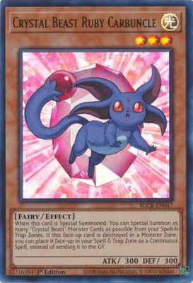 Crystal Beast Ruby Carbuncle - BLCR-EN047 - Ultra Rare 1st Edition Battles of Legend: Crystal Revenge 1st Edition Singles