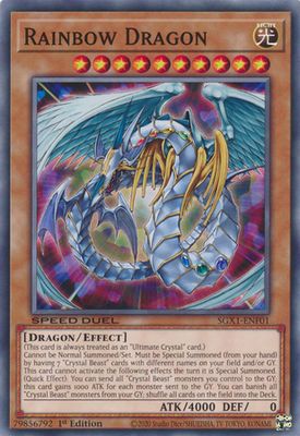 Rainbow Dragon - SGX1-ENF01 - Common 1st Edition Speed Duel GX Duel Academy Box Singles