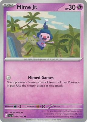 Mime Jr. - 031/091 - Common Scarlet &amp; Violet: Paldean Fates Singles