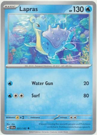 Lapras - 031/142 - Uncommon Scarlet &amp; Violet: Stellar Crown Singles (Español)