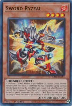 SJ Sword Ryzeal - CRBR-EN001 - Ultra Rare 1st Edition Crossover Breakers 1st Edition Singles