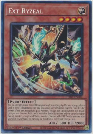 SJ Ext Ryzeal - CRBR-EN004 - Collector&#39;s Rare 1st Edition Crossover Breakers 1st Edition Singles