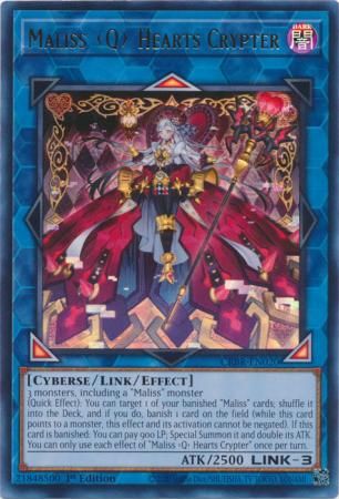 SJ Maliss Q Hearts Crypter - CRBR-EN020 - Ultra Rare 1st Edition Crossover Breakers 1st Edition Singles