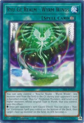 Ryu-Ge Realm - Wyrm Winds - CRBR-EN039 - Rare 1st Edition Crossover Breakers 1st Edition Singles