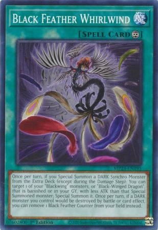 Black Feather Whirlwind - MP23-EN195 - Common 1st Edition Mega Tin 2023 Dueling Heroes Singles (espanol)