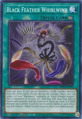 Black Feather Whirlwind - MP23-EN195 - Common 1st Edition Mega Tin 2023 Dueling Heroes Singles (espanol)