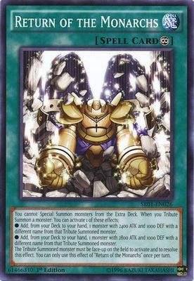Return of the Monarchs - SR01-EN026 - Common 1st Edition Structure Deck: Emperor of Darkness 1st Edition Singles